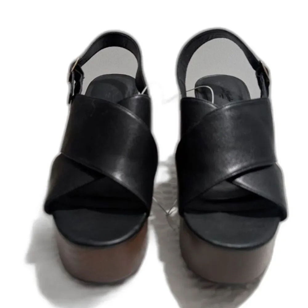 Women's Naomi Wood Wedge Heels -Universal Thread- Black Size 9.5 NWOT